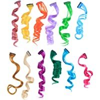 Lurrose 12 piezas de color gradiente de peluquería sin rastro de pelucas de extensión de cabello para niñas (color…